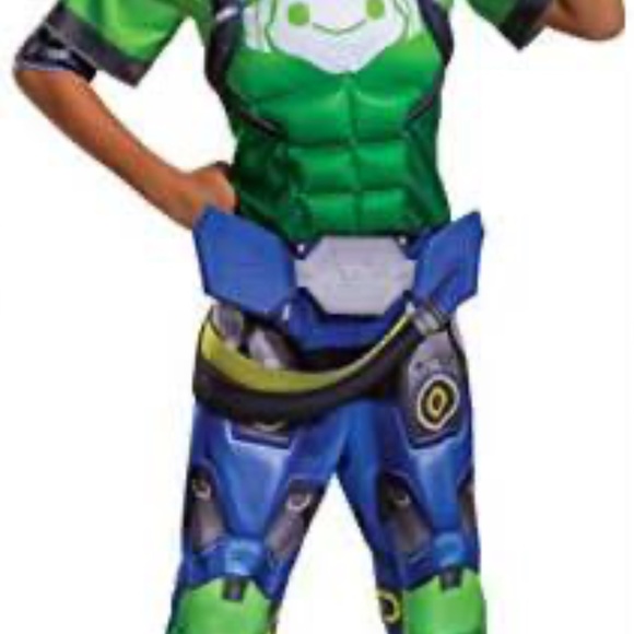 BRAND NEW boy overwatch lucio halloween jumpsuit cosplay costume size L 10-12 - Picture 5 of 10